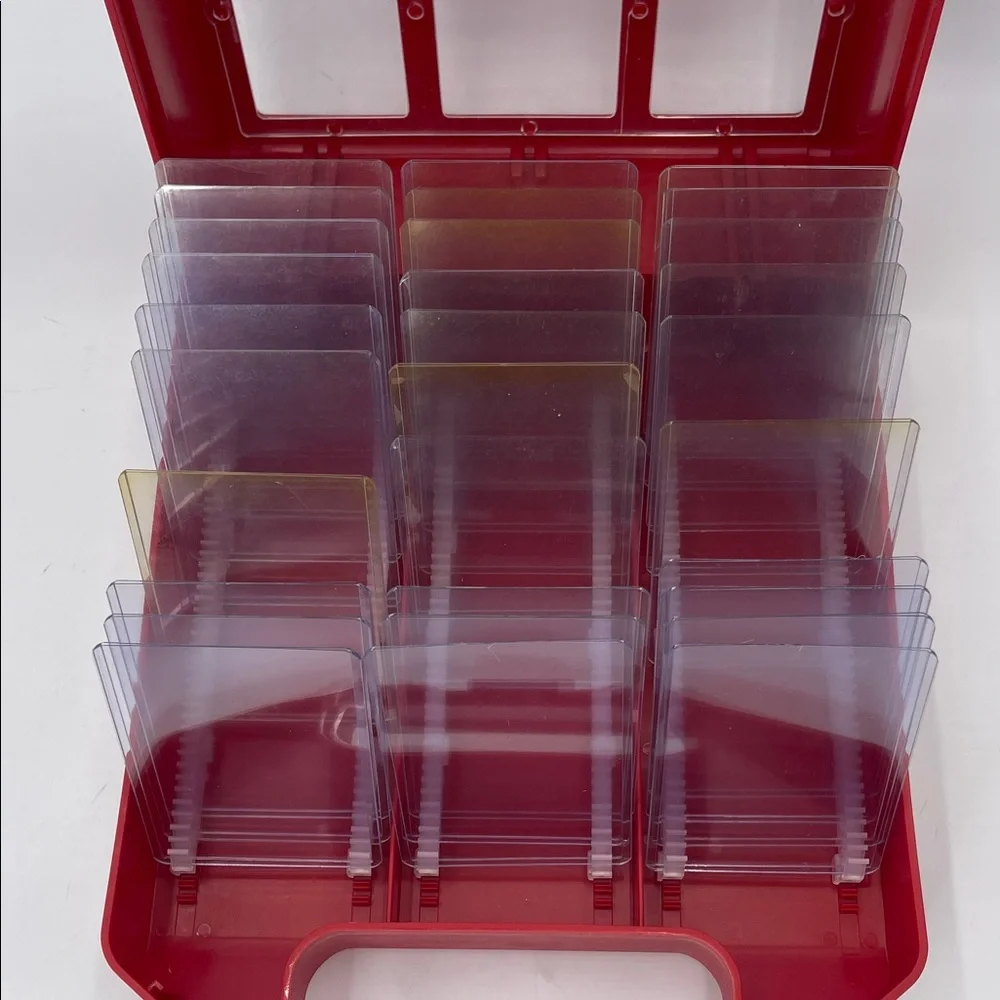 Pro-Index System Red Storage Box with Clear Lids For Card Collectors